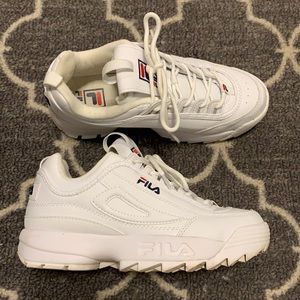 Fila chunky white shoes